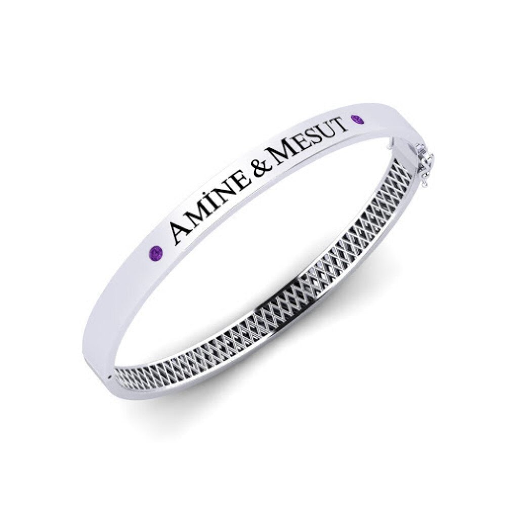 Plata 925 Amatista Pulsera para hombre Arezoo