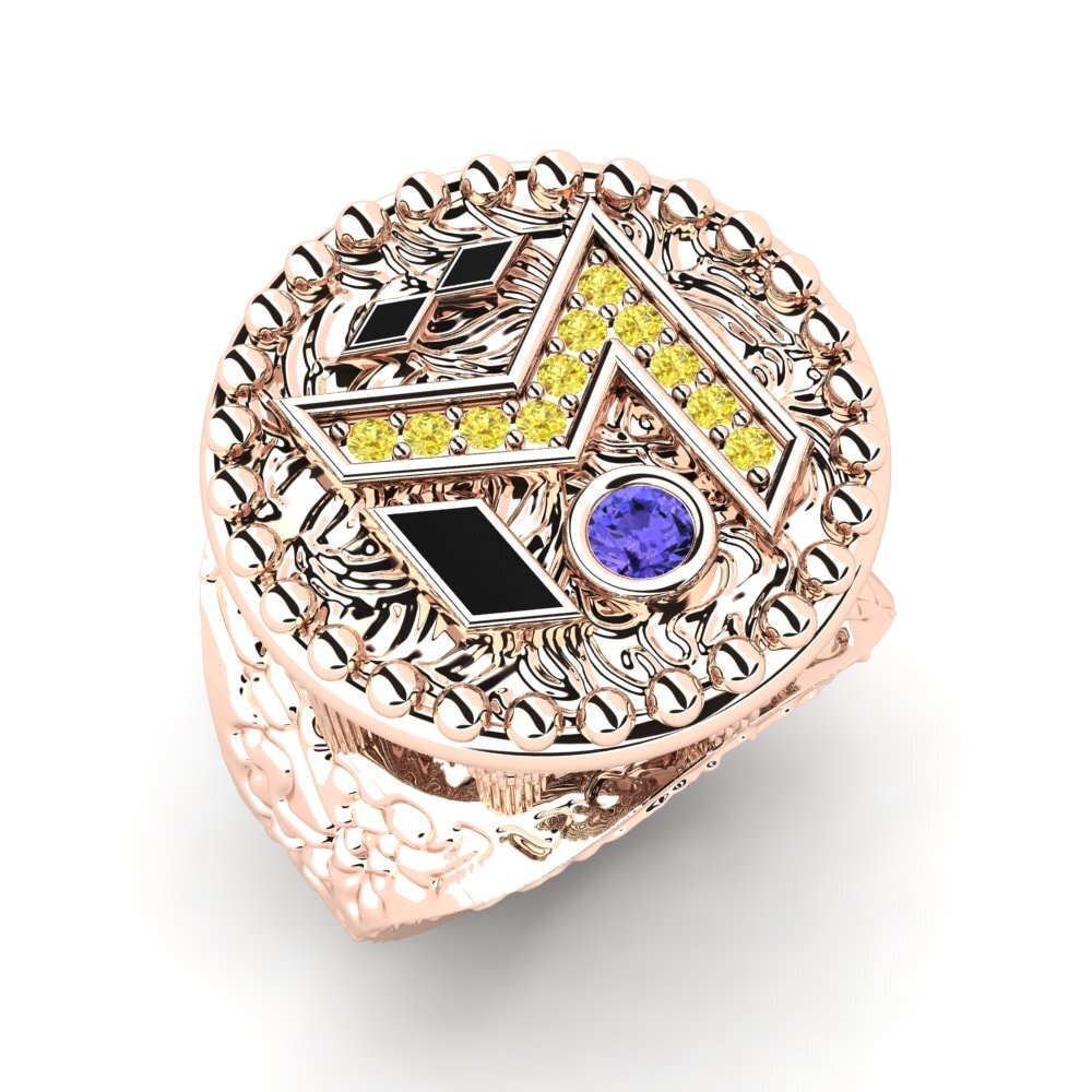 18ct Rose Gold Tanzanite Men's Ring Clayton