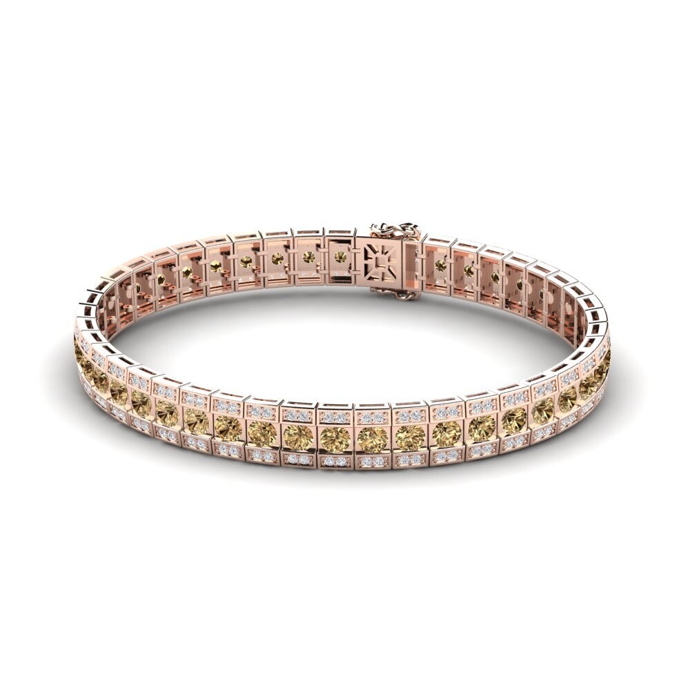 18ct Rose Gold Brown Diamond Men's Bracelet Colson