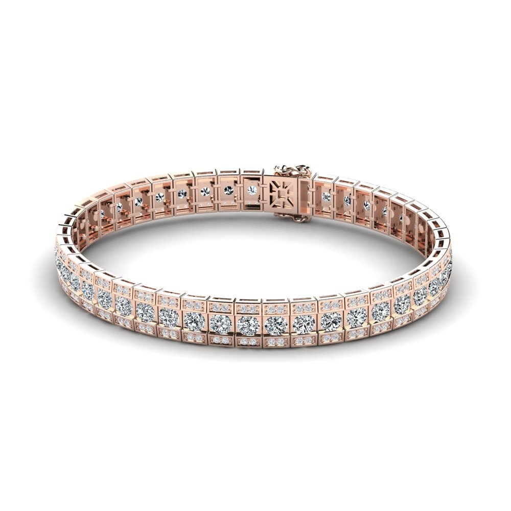 9K Rose Gold Zirconia Men's Bracelet Colson