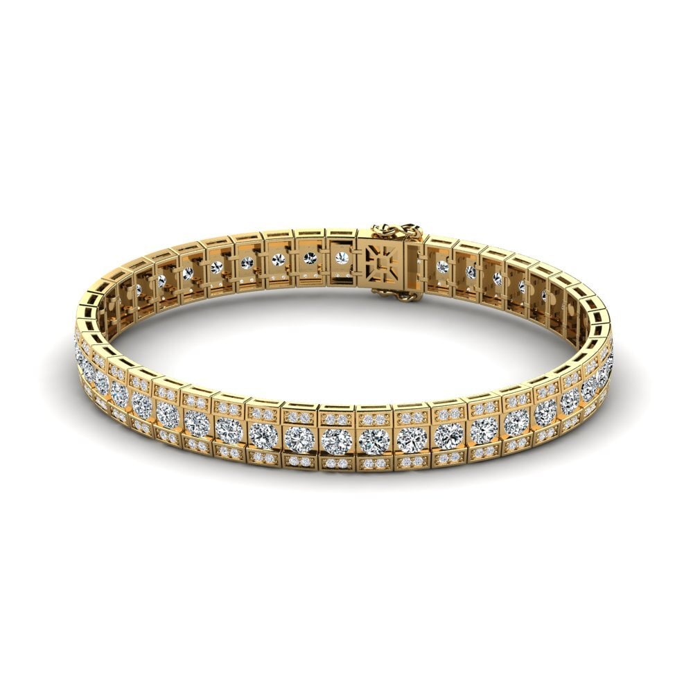 9ct Yellow Gold Zirconia Men's Bracelet Colson