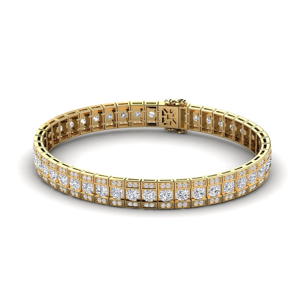 18ct Yellow Gold Lab Grown Diamond Men's Bracelet Colson