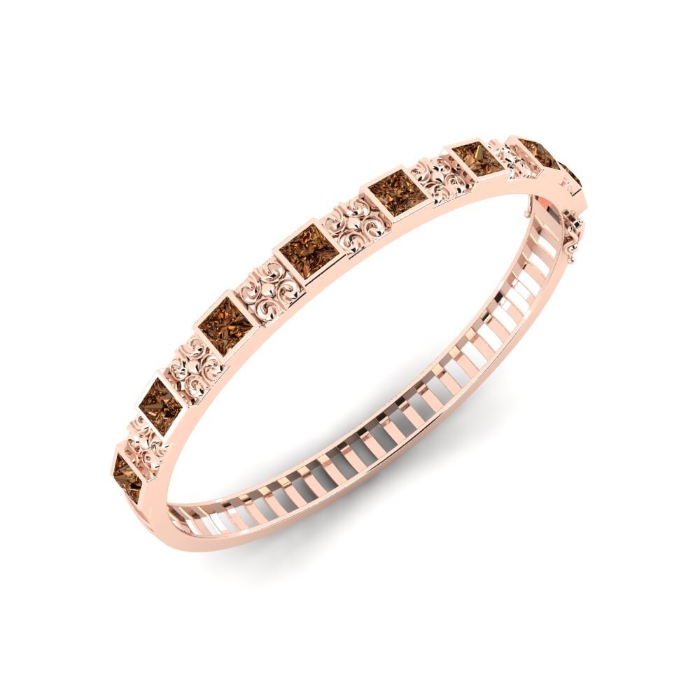 18ct Rose Gold Brown Diamond Men's Bracelet Hattrem