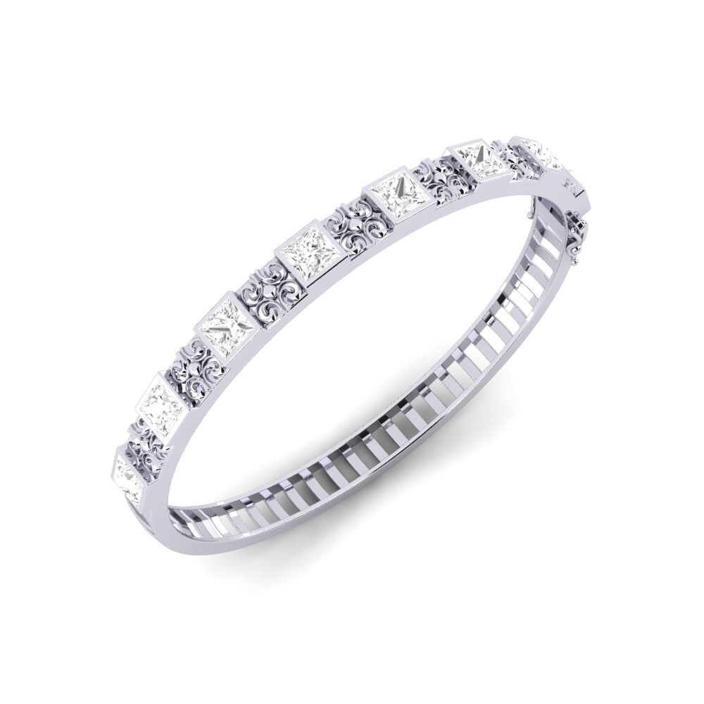 18ct White Gold White sapphire Men's Bracelet Hattrem