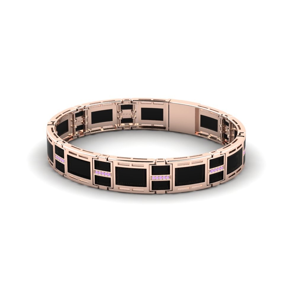 14ct Rose Gold Amethyst Men's Bracelet Langston