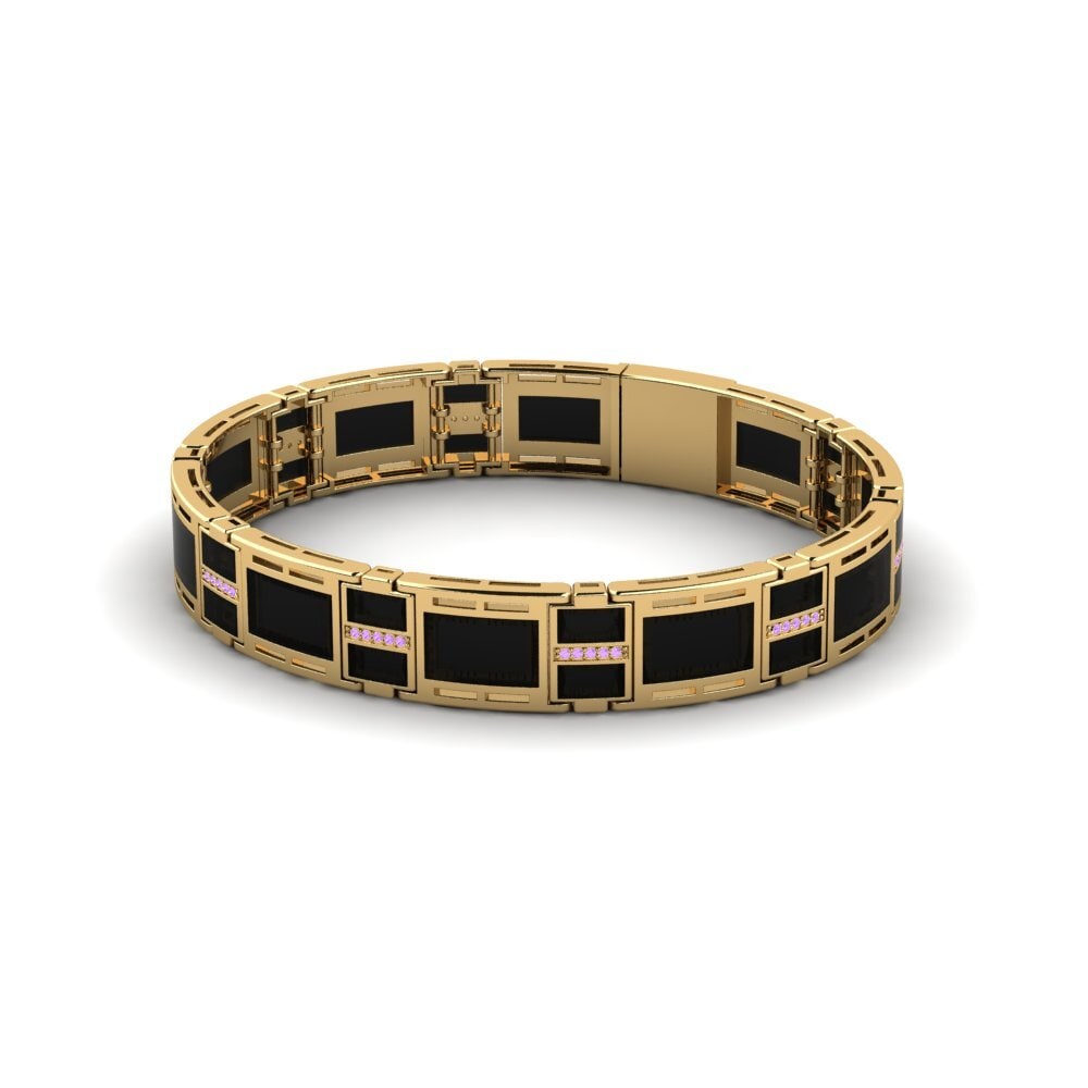 18ct Yellow Gold Amethyst Men's Bracelet Langston