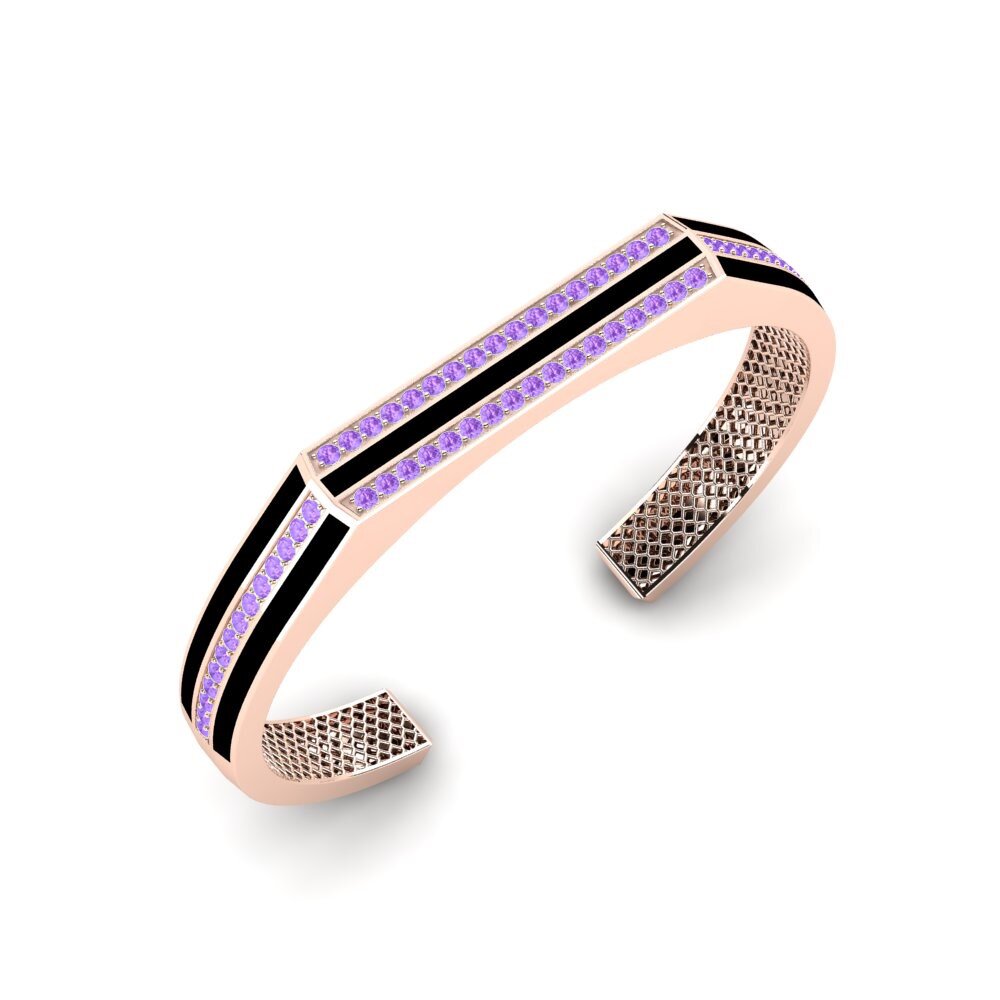 14ct Rose Gold Amethyst Men's Bracelet Sorcha