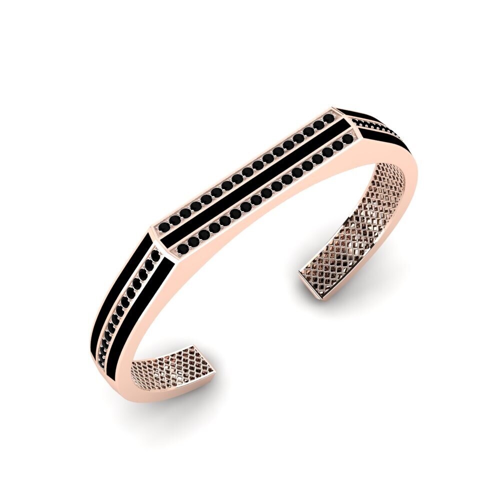 14ct Rose Gold Black Sapphire Men's Bracelet Sorcha