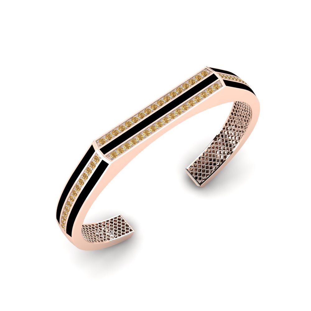18ct Rose Gold Brown Diamond Men's Bracelet Sorcha