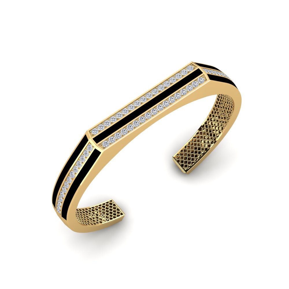 18ct Yellow Gold Diamond Men's Bracelet Sorcha