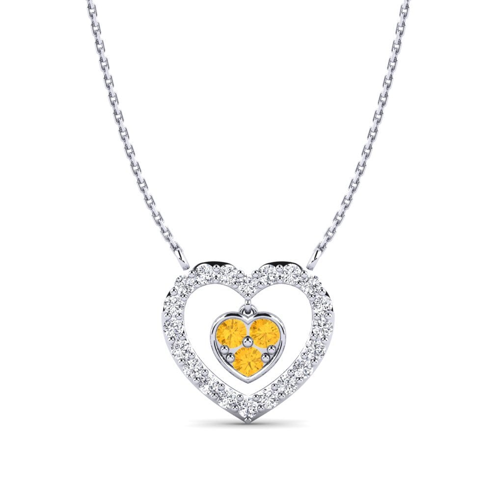 9k White Gold Citrine Women's Necklace Tracy