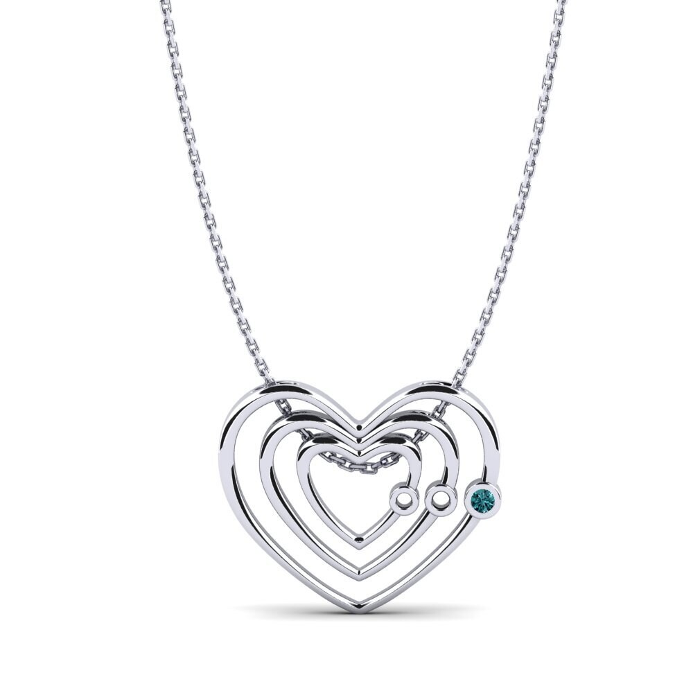 950 Platin Blauer Diamant Damen anhänger Yoana