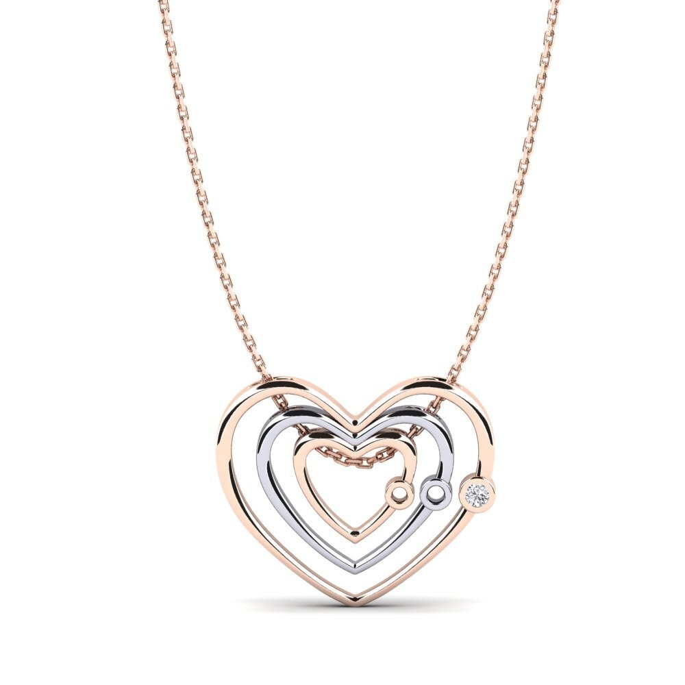 Or Rose & Blanc 750 Pendentif pour femme Yoana