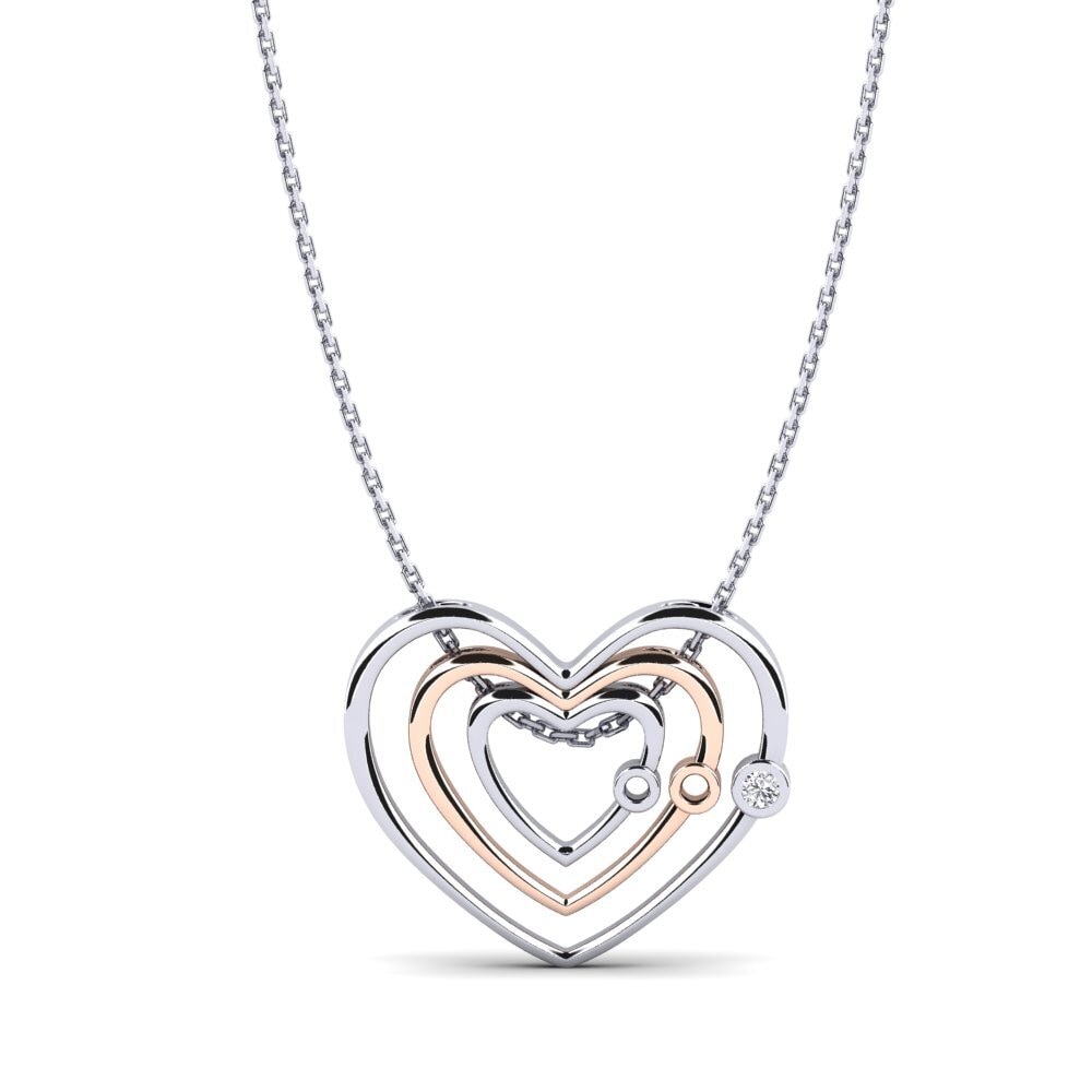 Or Blanc & Rose 375 Pendentif pour femme Yoana