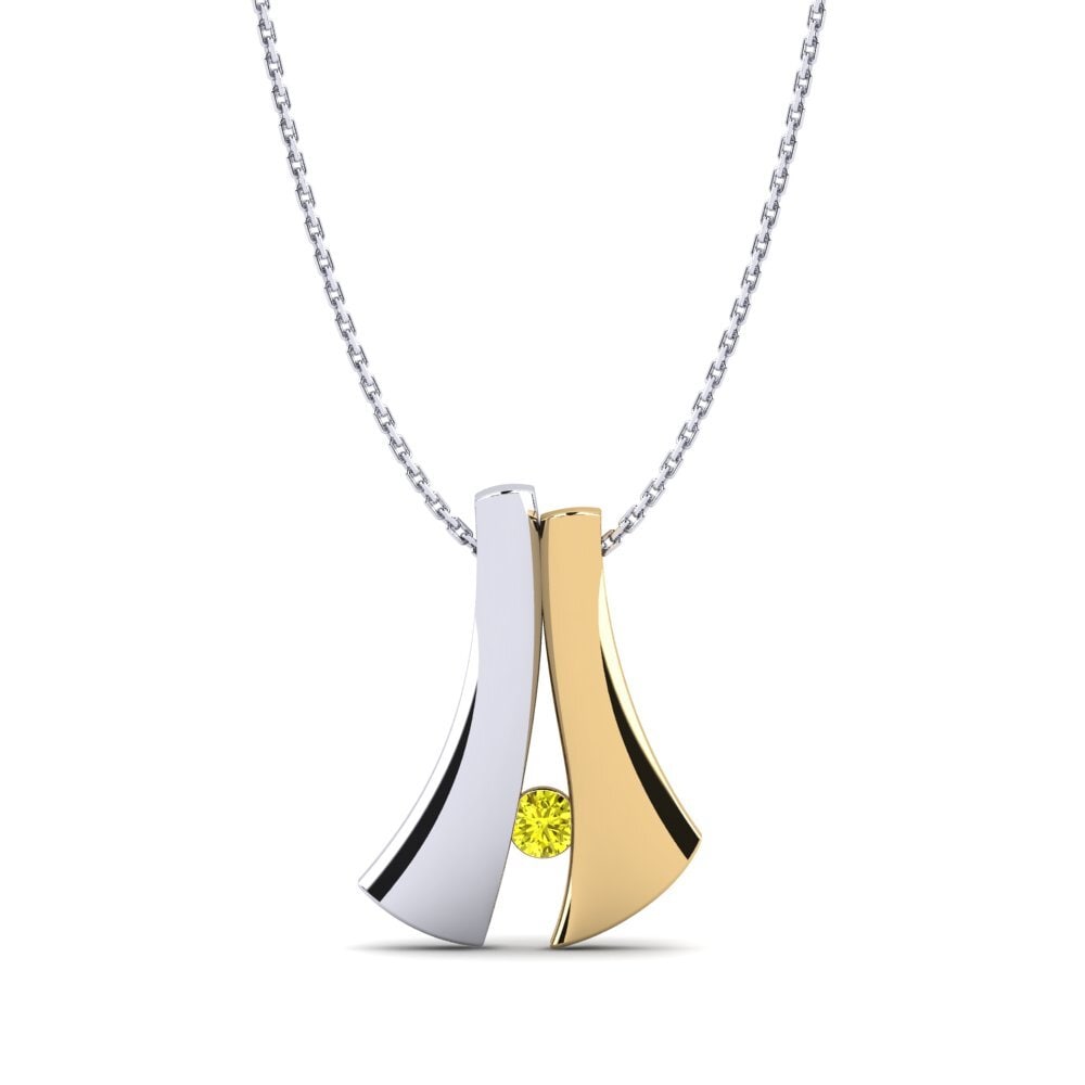 Vàng Trắng-Vàng 18K Kim Cương Vàng Mặt dây chuyền nữ Azura