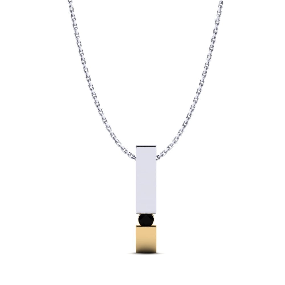 14ct White & Yellow Gold Black Sapphire Women's Pendant Danny