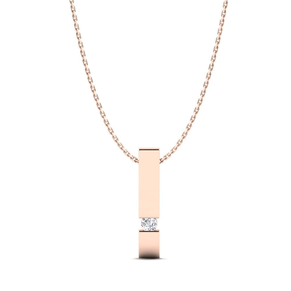 14K Rose Gold Moissanite Pendant Danny