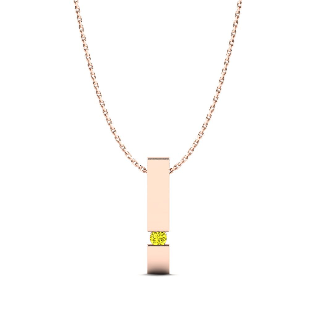 14ct Rose Gold Yellow Diamond Women's Pendant Danny