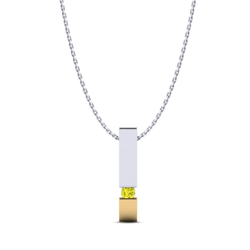Vàng Trắng-Vàng 18K Kim Cương Vàng Mặt dây chuyền nữ Danny
