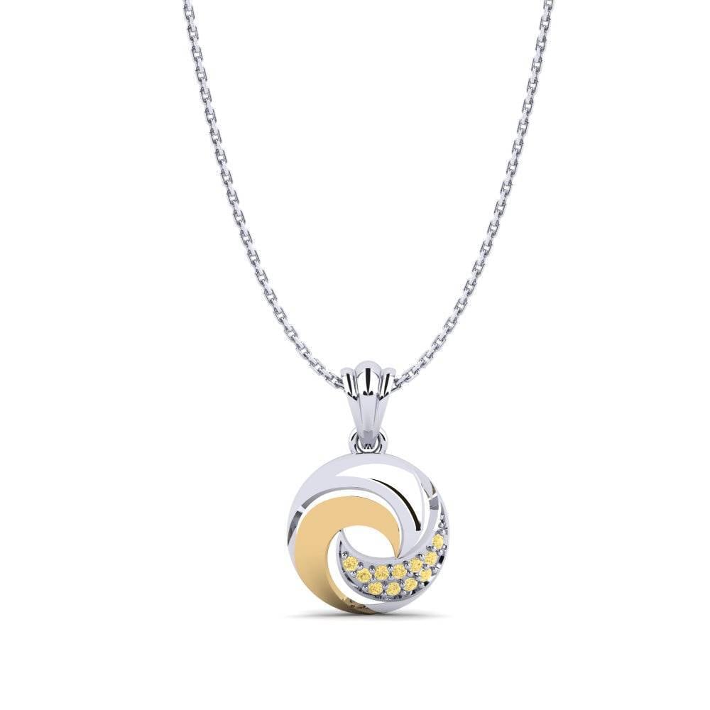 Vàng Trắng-Vàng 18K Kim Cương Vàng Mặt dây chuyền nữ Despina