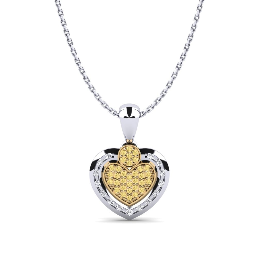 Vàng Trắng-Vàng 18K Kim Cương Vàng Mặt dây chuyền nữ Puget