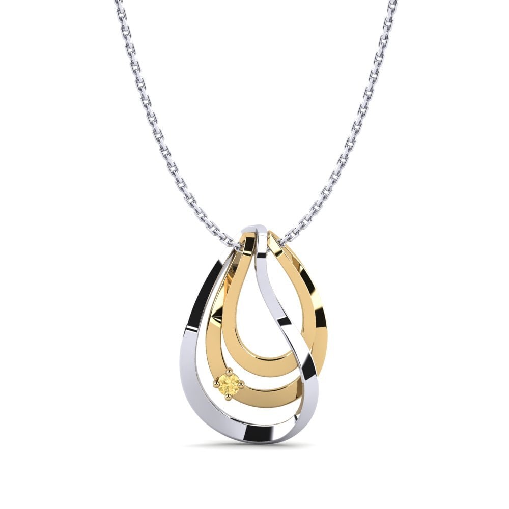 Vàng Trắng-Vàng 18K Kim Cương Vàng Mặt dây chuyền nữ Paulin