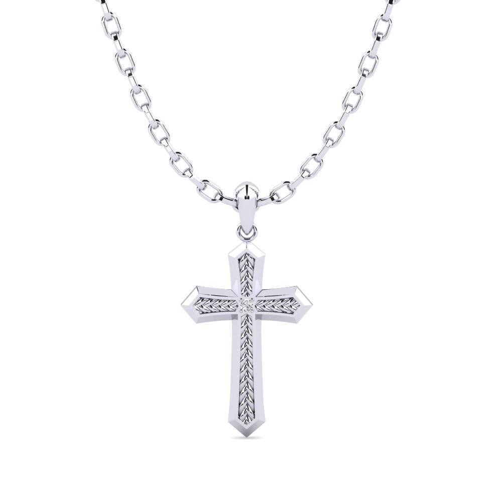 White Silver Men's Pendant Pageant