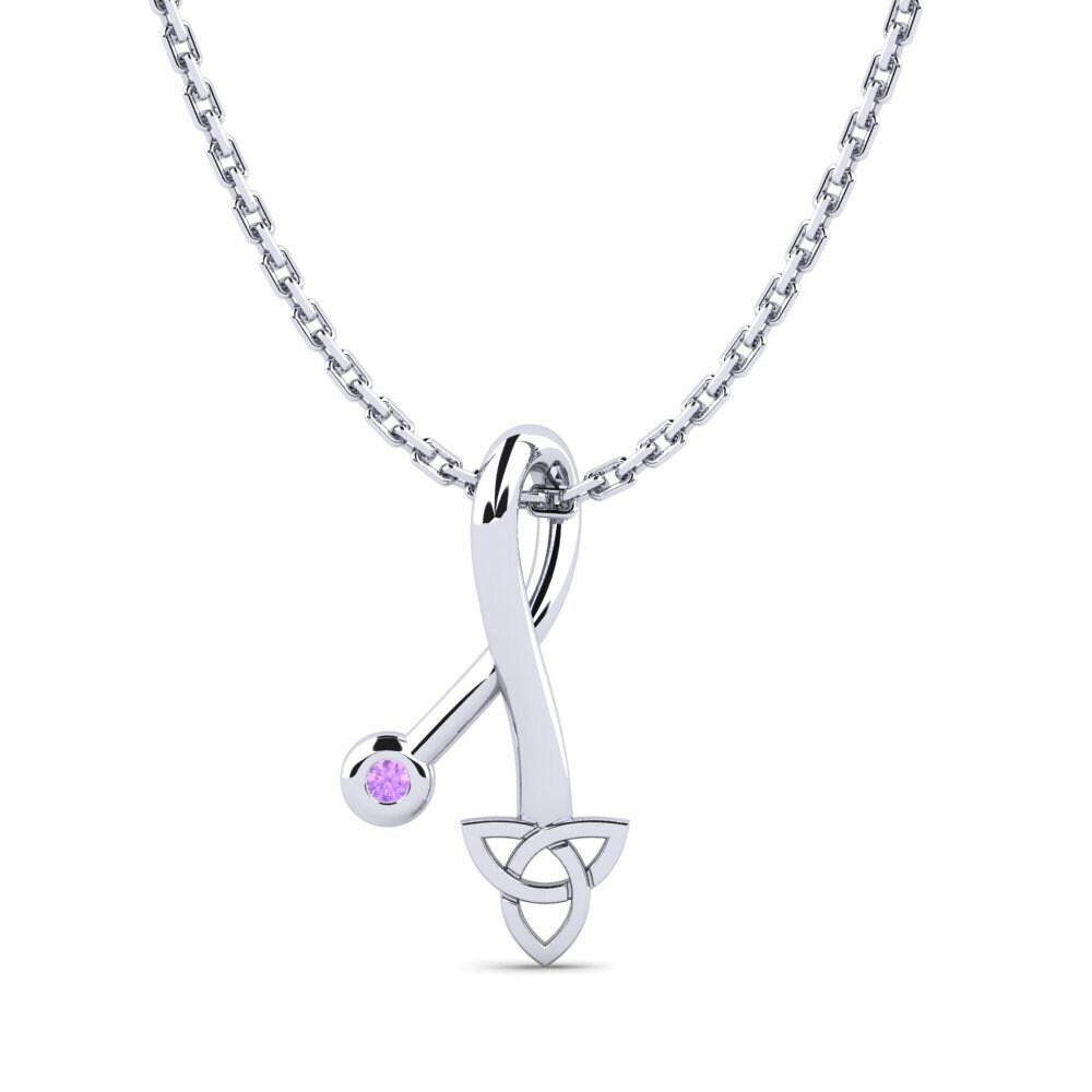Plata 925 Amatista Colgante de Mujer Palely
