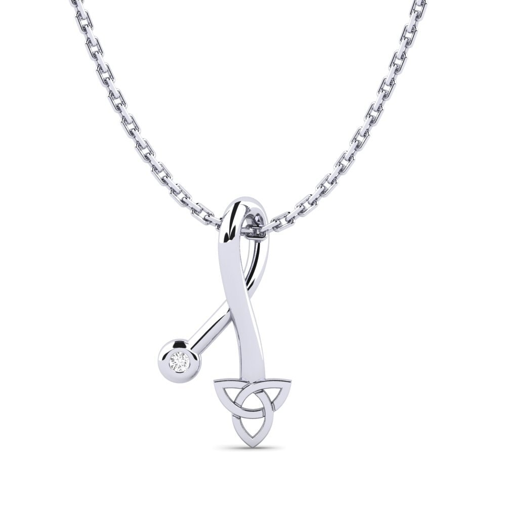 Plata 925 Zafiro blanco Colgante de Mujer Palely