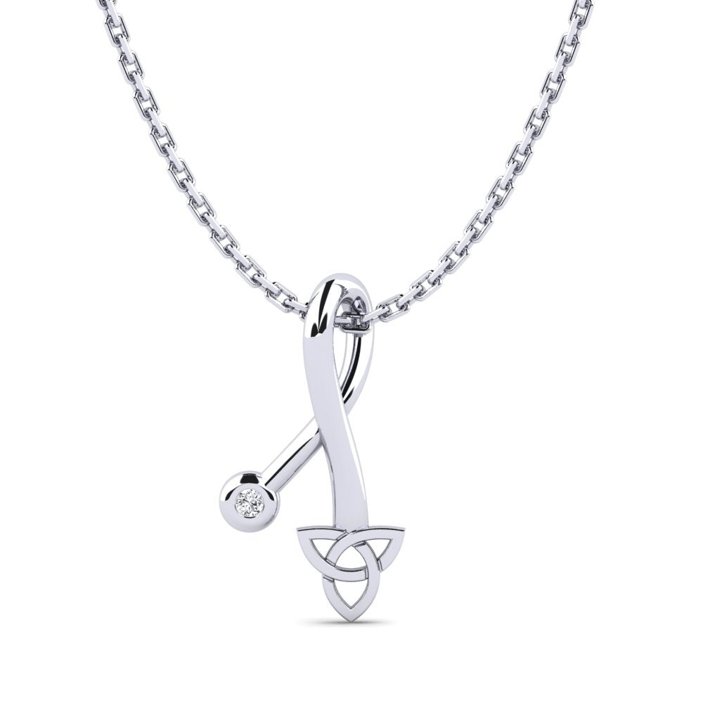 Plata 925 Diamante cultivado en laboratorio Colgante de Mujer Palely