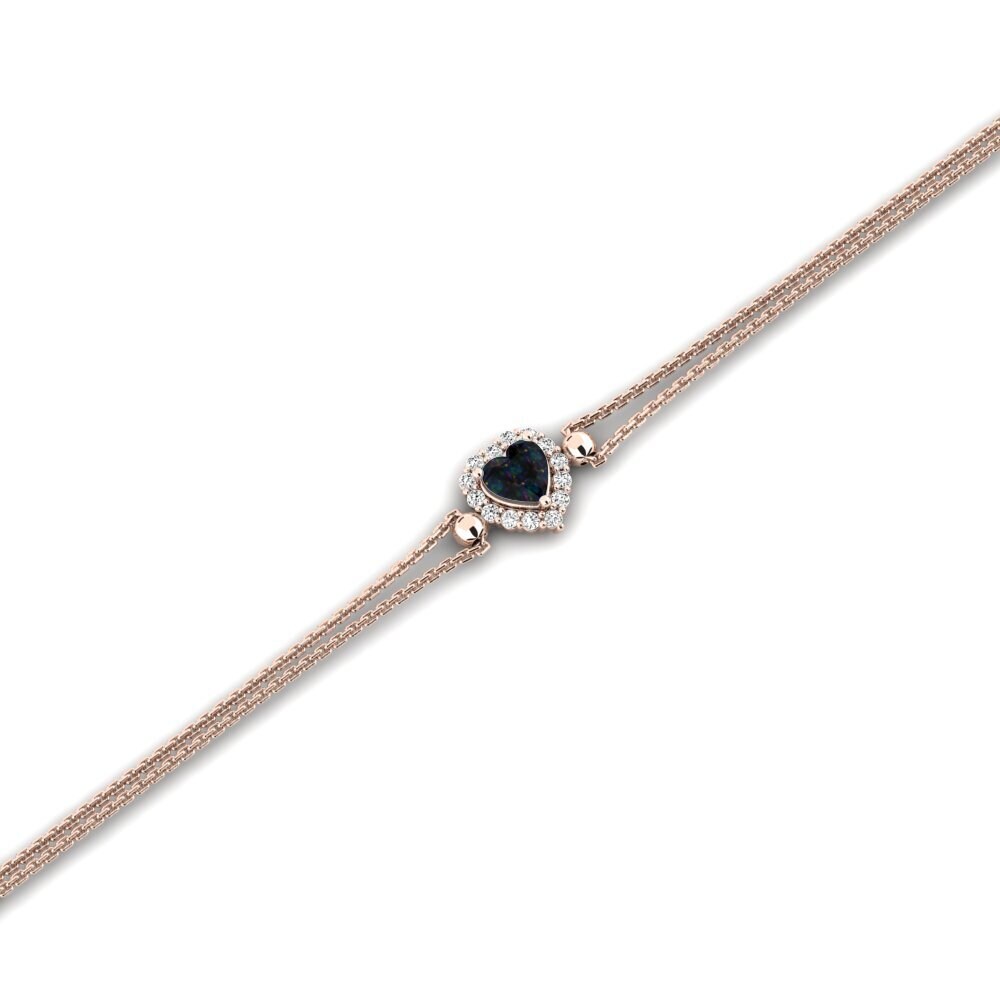 9ct Rose Gold Black Opal Women's Bracelet Palissade