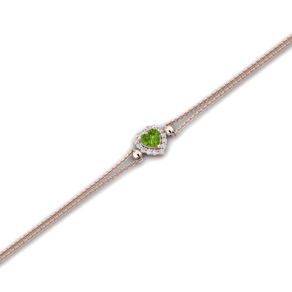 9ct Rose Gold Peridot Women's Bracelet Palissade