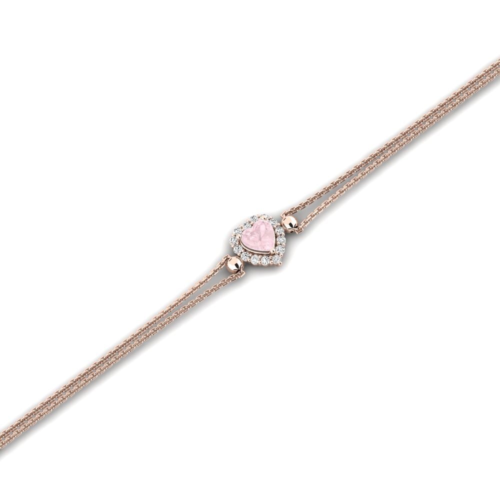 9ct Rose Gold Rose Quartz Women's Bracelet Palissade