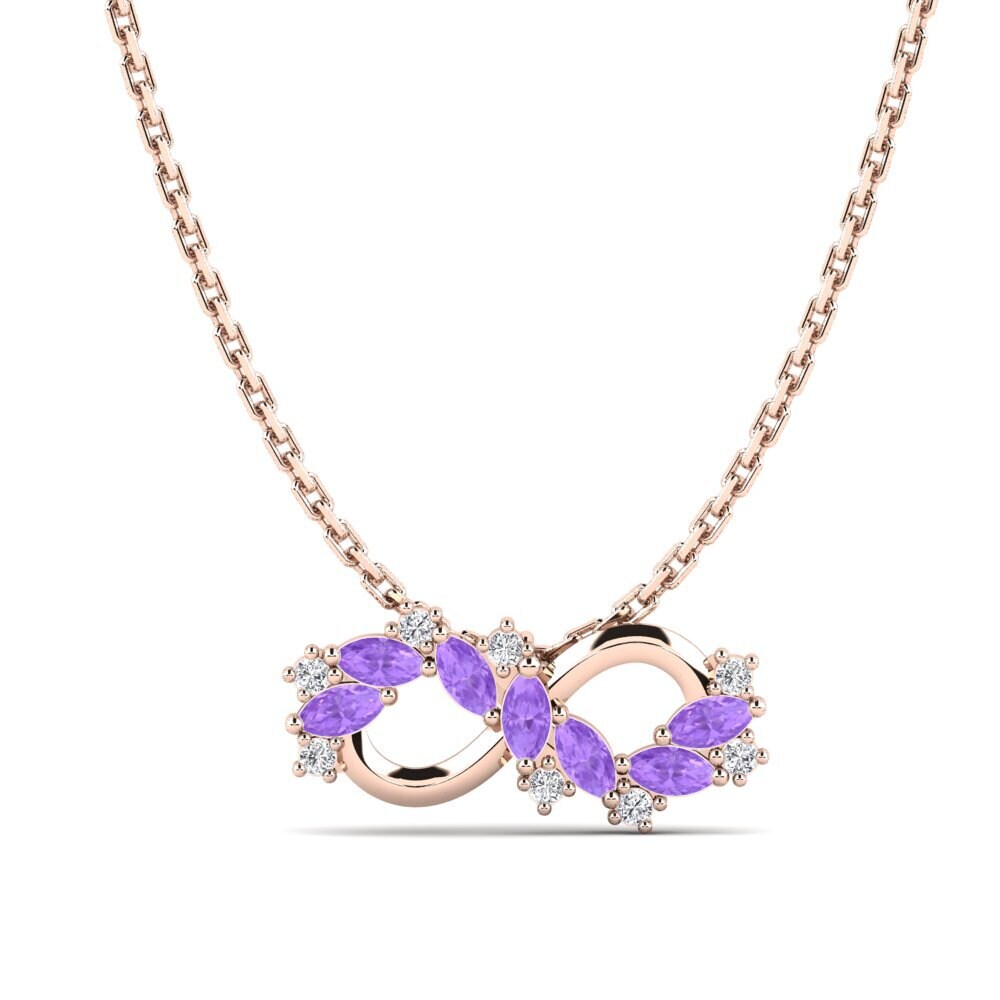 9ct Rose Gold Amethyst Women's Pendant Pallium