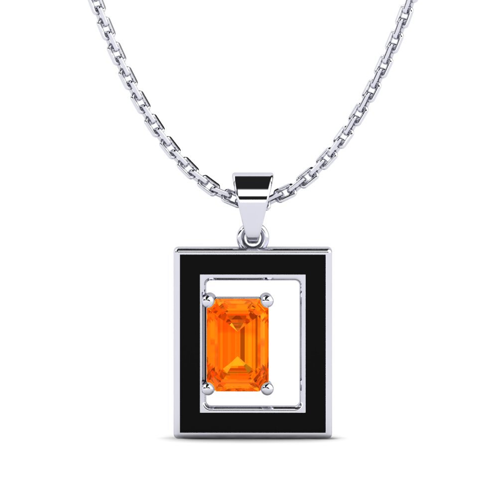 Zafiro Naranja Colgante de Mujer Palmera