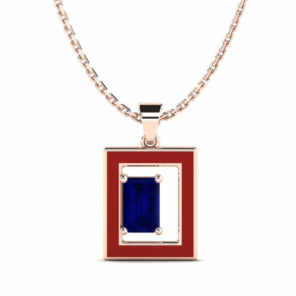 Vàng Hồng 18K Đá Sapphire Mặt dây chuyền nữ Palmera