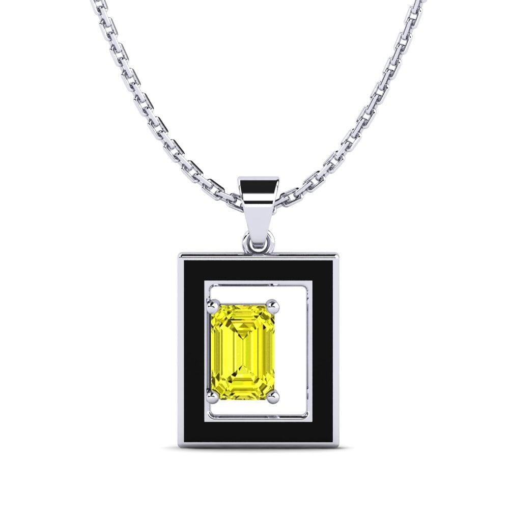 Diamante Amarillo Colgante de Mujer Palmera