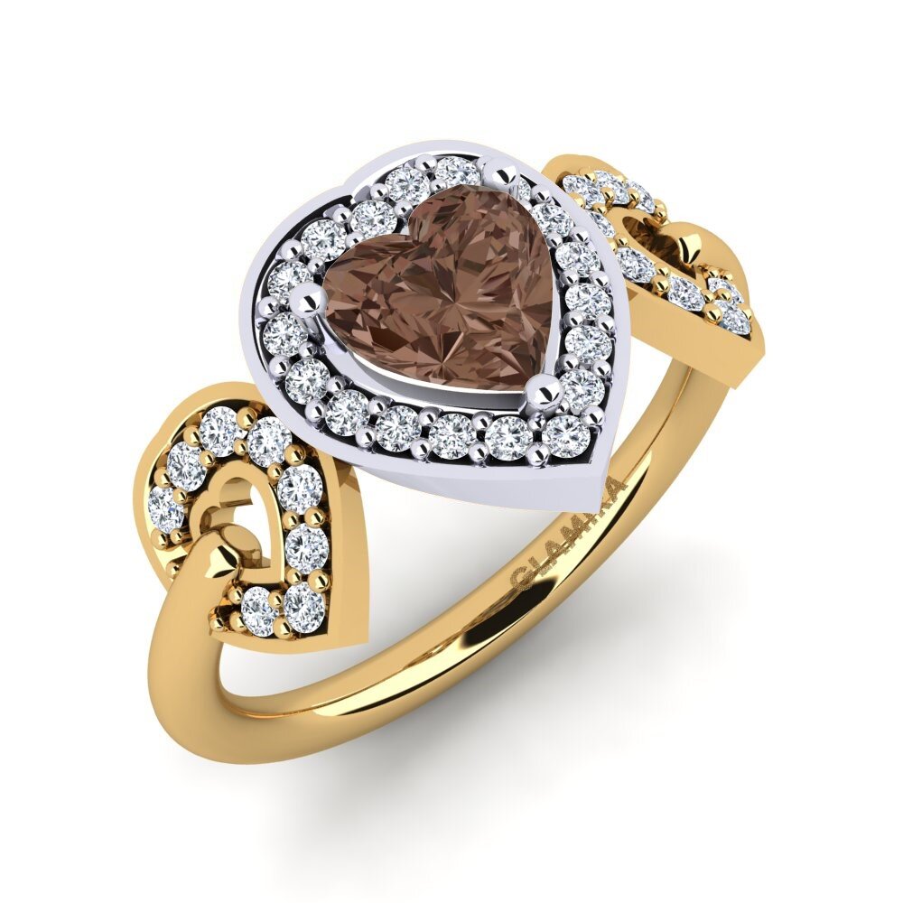 Smoky Quartz Engagement Ring Palmier