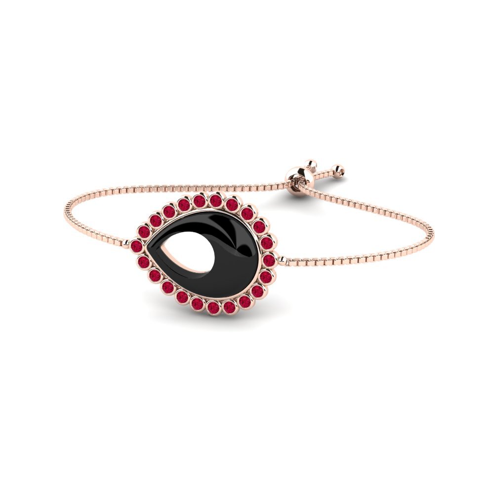 18k Oro Rosa Rubí Pulsera de Mujer Palomo