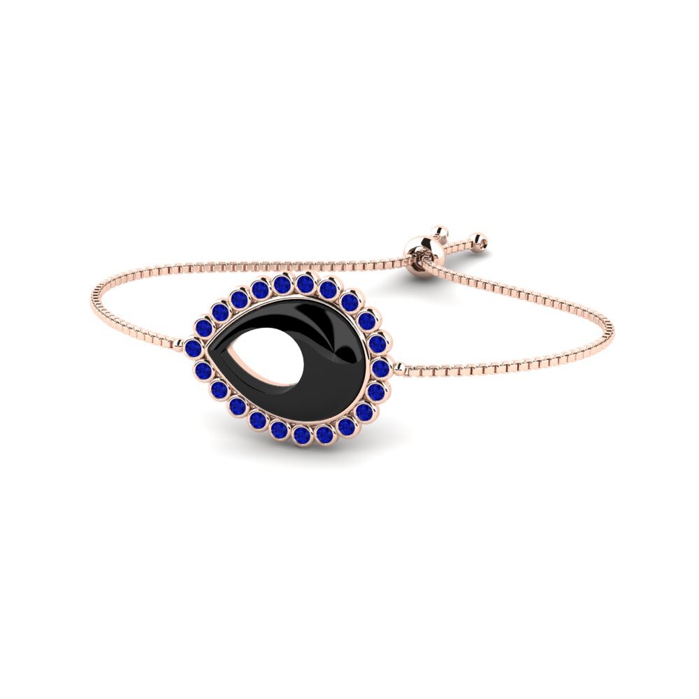 18k Oro Rosa Zafiro Pulsera de Mujer Palomo