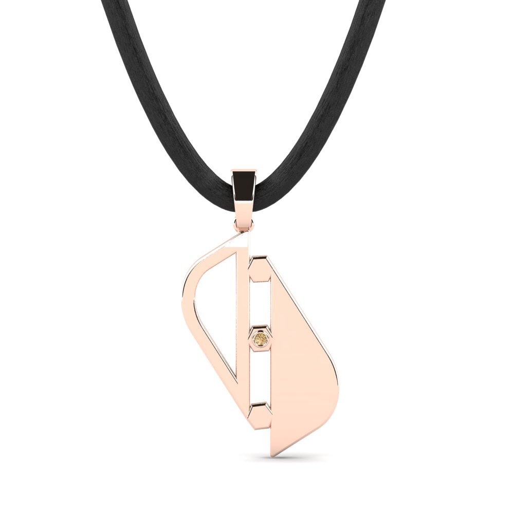 Rotgold 585 Brauner Diamant Herren-Anhänger Palos