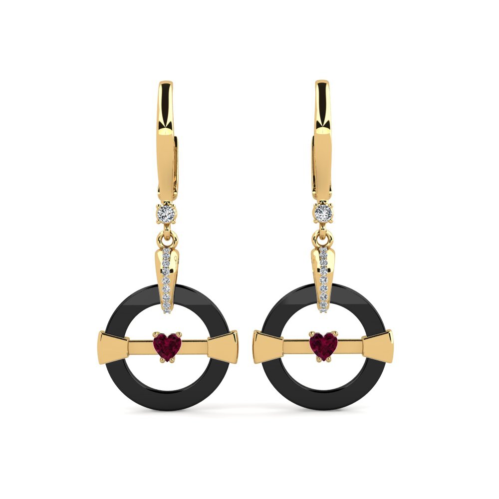 Heart Rhodolite Garnet Women's Earring Paluch
