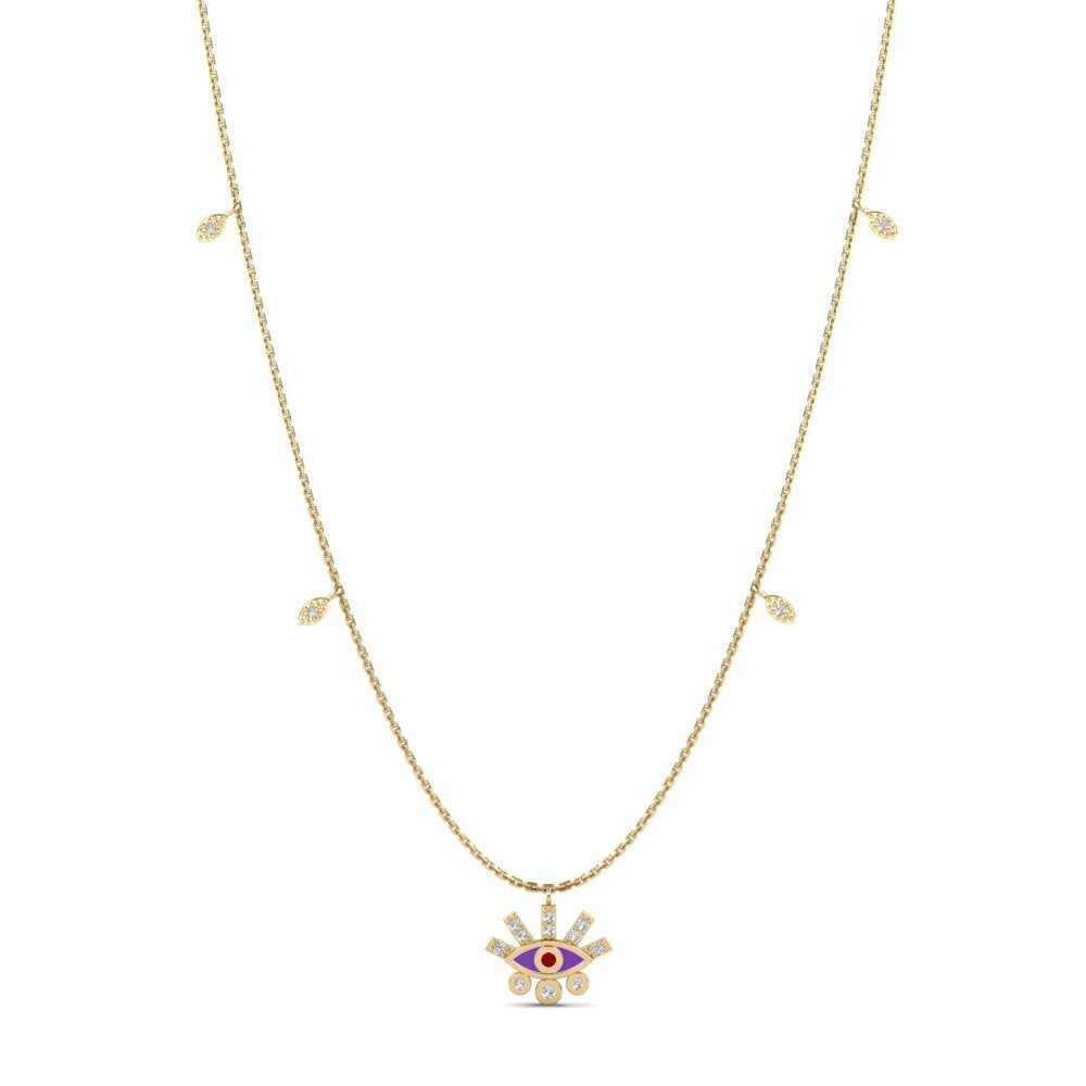 Redondo Circonita Roja Collar de Mujer Pamphy