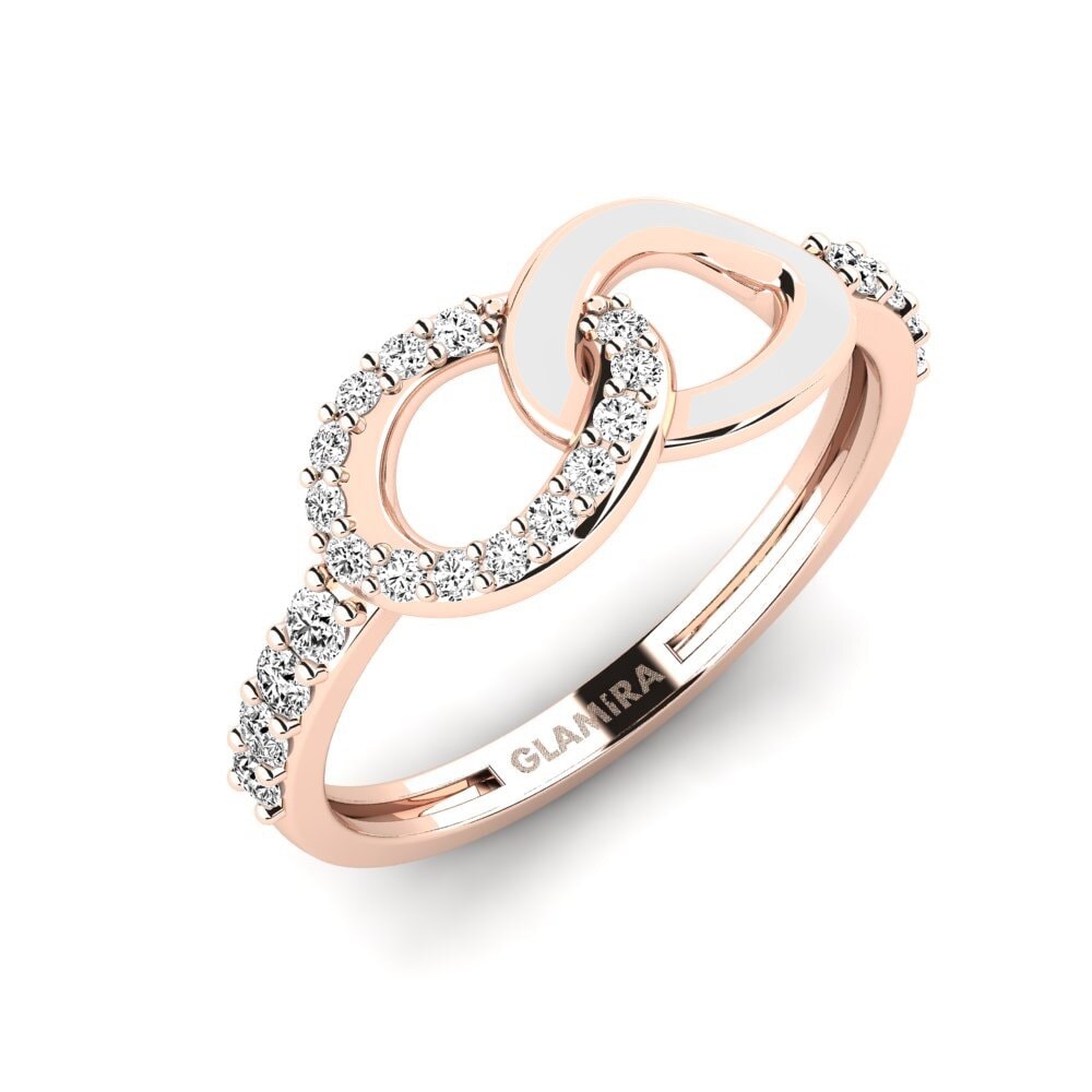 14k Oro Rosa Moissanita Anillo apilable Panaghiusa