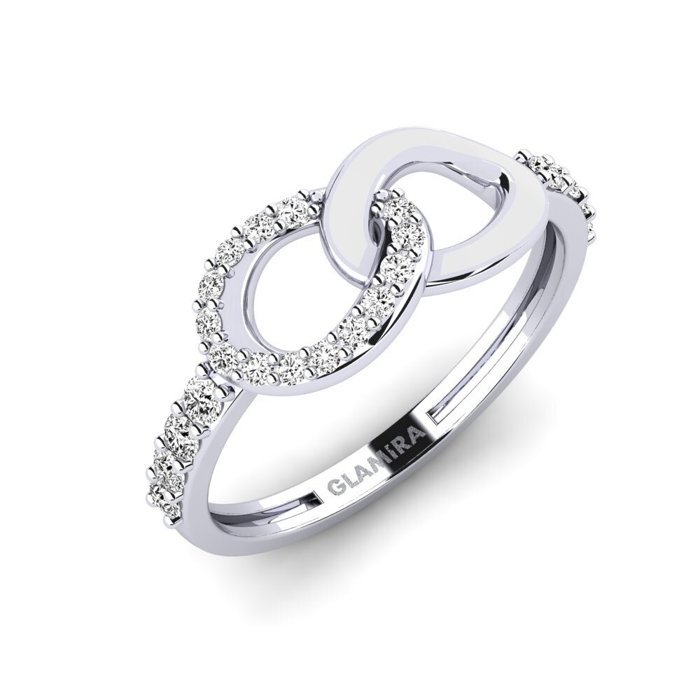 9k Oro Blanco Moissanita Anillo apilable Panaghiusa