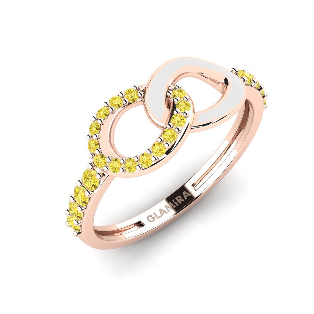 9k Oro Rosa Zafiro amarillo Anillo apilable Panaghiusa
