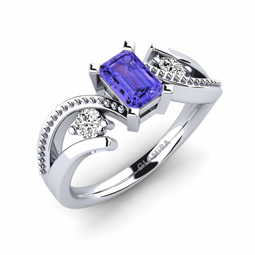 Emerald Cut Tanzanite Engagement Ring Panaye