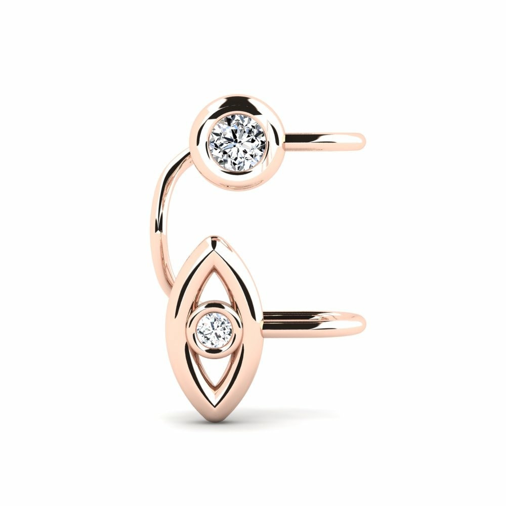 Brazalete de oreja Ear Cuffs Pendientes Pape Oro Rosa 750 Cristal de Swarovski