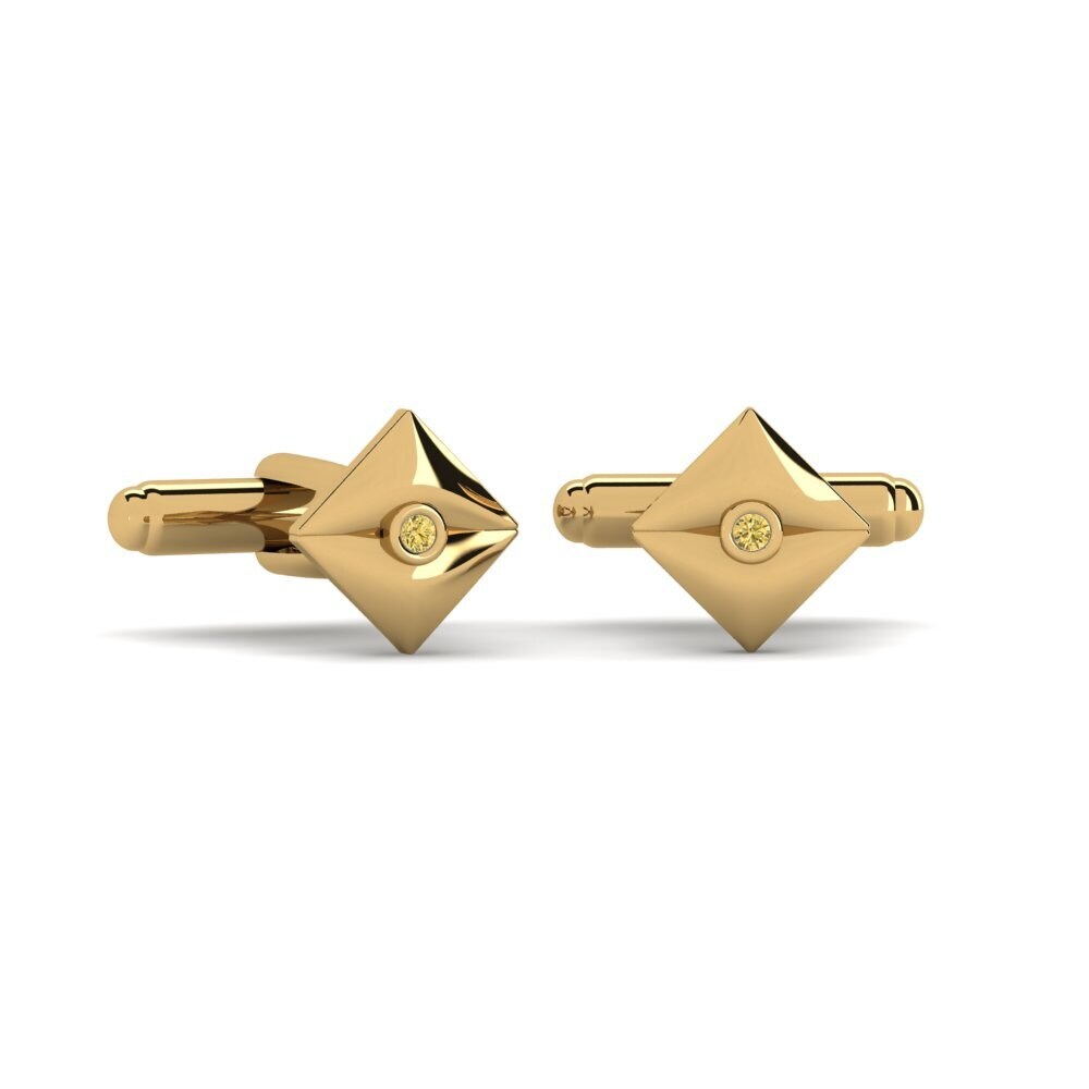 585 Gult Guld Gul Diamant Manchetknap Papilion