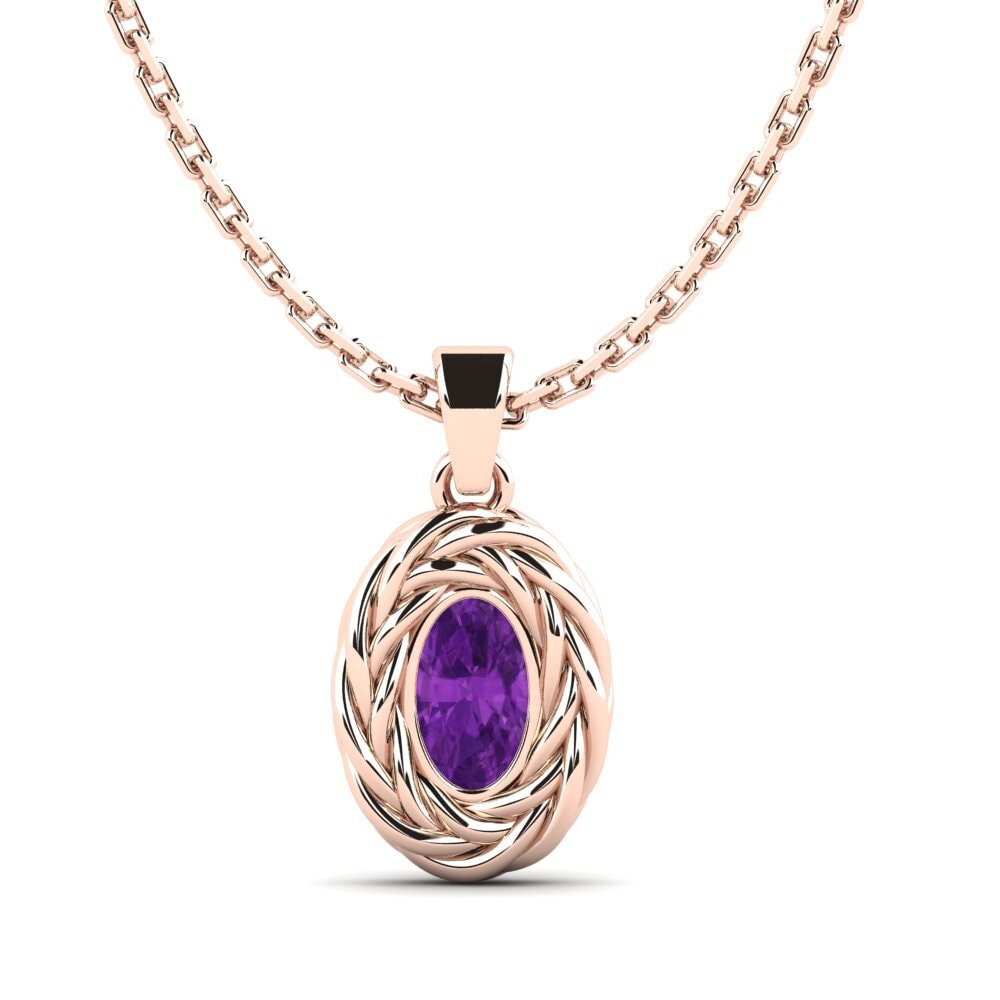 9ct Rose Gold Amethyst Women's Pendant Paradise